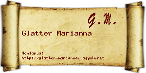 Glatter Marianna névjegykártya
